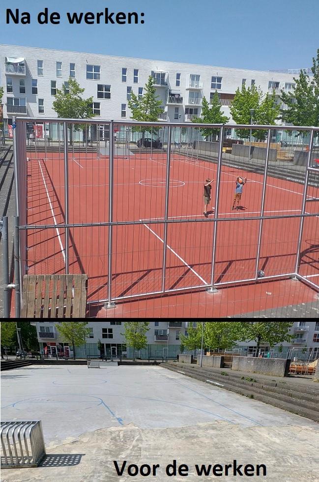 Renovatie multisportterrein voor voetbal en basketbal - Sportinfrabouw NV